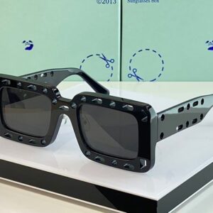 Hip-hop Square Sunglasses Designer Woman Men Off Notch Hole Design White Sun Glasses Black Blue Ladies Vintage Shados Eyewear Uv Protection Lunettes de soleil homme