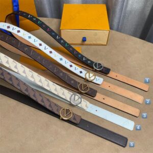 Fashion Belt Width 2.5cm Leather Belts Designer Plaid flowerLetter for Women 5 Style Top Quality