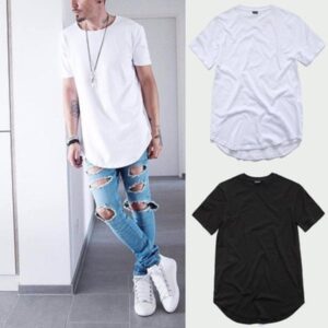 Summer Men Short Sleeve Extended Hip Hop T shirt Oversized Kpop Swag Clothes Mens Casual Streetwear Camisetas