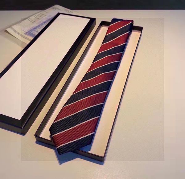 2024 Designer Mens Ties Silk Luxury brand Neck Ties Striped Tie for Men Formal Business Wedding Party Gravatas with box and tote bag