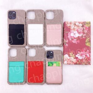 Card Holder Phone Case For Iphone 16 ProMax 16plus 16pro 12 i11 XS XSmax Xr Series Cases Luxury Designer Wallet Leather Lychee Pattern Pocket Metal Women