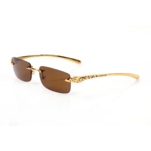 Fashion carti luxury Cool sunglasses Designer big brand leopard men women general exquisite Jaguar metal dot paint craft frameless rectangular optical myopia