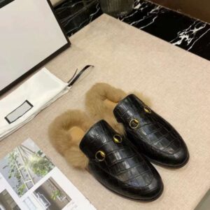 21ss Luxurys Women Men Slippers Satin Letter Emboss Plush Edge Embroidery pattern High Quality Autumn&Winter Slippers With Box