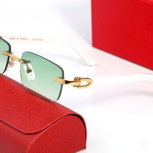 White Buffalo Horn Sunglasses Designer Womens Mens Transparent Eyeglasses Metal Square Gold Alloy Wooden Frames Eyeglass Man Polarized Sunglass Brands Lunettes