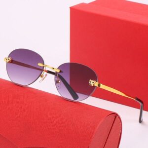 Mens Sunglasses Designer Woman Sunglasses Drak Oversized Round Womens Vintage Brand Sunglass Rimless Luxury Sun Glasses Gradient Lens Outdoor Eyewear Eyeglasses