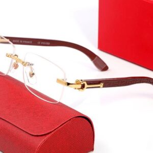 Brand Designer Glasses Sunglasses Women Mens White Man Womens Polarized Sunglasses Wood Carving Buffalo Horn Glasses Eyeglass Frameless Transparent Eyeglasses