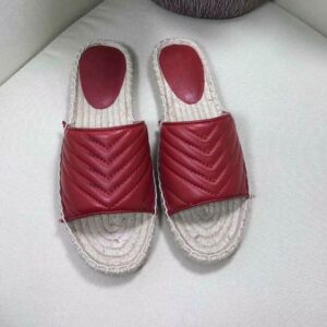 2021 Women Slipper White Leather Espadrille Stripes Straw Fisherman Sandals with Two Tone Canvas Outdoor Beach Thick Sandal NO30