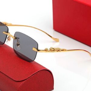 carti sunglasses for woman frameless metal Leopard Half frame rectangle Prescription Glasses Discoloration Metal Clear Optical eyeglass designer frame man