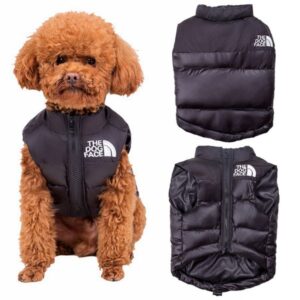 Autumn and Winter Apparel The Dog Face Dogs Clothes Designer Pets Clothing Windproof Warm Pet Vest for French Bulldog Bichon Chihuahua Poodle Black XXL A287