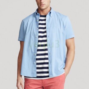 Mens casual short sleeved shirts solid color small horse embroidery colorful horse plus size Men Classic Business T-shirt Button Lapel Slim fit high quality shirt ss