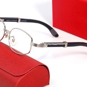 Buffalo Designer Sunglasses For Women Mens 2022 Brand Vintage Retro Oval Sun Glasses Woman Tiny wire Silver Alloy Black Wave Wooden Eyeglasses with box Lunettes