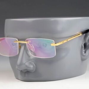 Fashion luxury optical glasses frames 3138835 square titanium gold frameless frame spring legs transparent lens bridge number top quality sunglasses eyewear