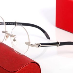 Mens Women Designer Sunglasses Sunglass Buffalo Horn Glasses Fashion Round Frameless Mens Optical Eyeglasses Woman Gold Wooden Eyewear Frames lunettes de soleil