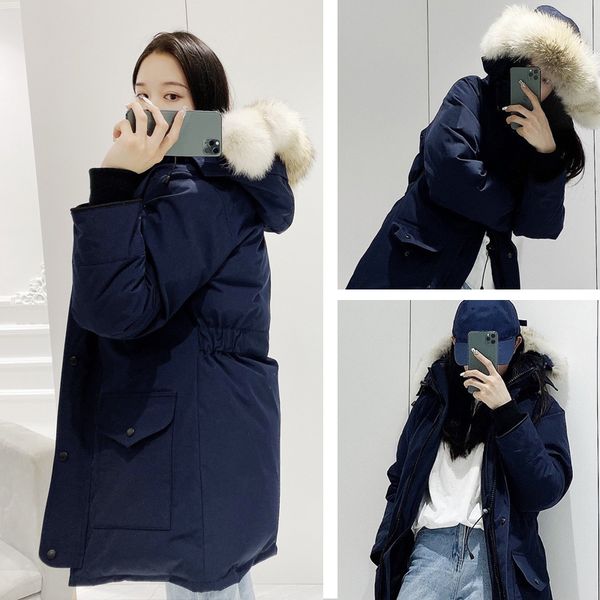 womens jacket Down Coat women winter down jacket real wolf fur collar hooded outdoor warm and windproof with removable cap ladies parka Designer coats