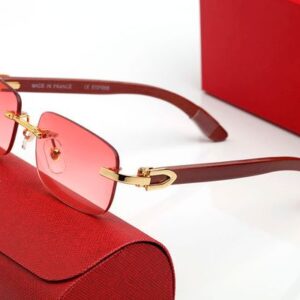 Designer Sunglasses Women Men Eyeglasses Polarized uv Protection Fashion Frameless Resin Lenses Alloy with Wooden Frame Eyeglass Luxury Sunglass Womens Lunettes