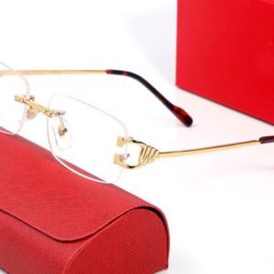 designer sunglasses for women frames Carti rimless square Metal temple Lens material men business tourism Spring buffalo horn glasses 7 colors optical eyeglasses