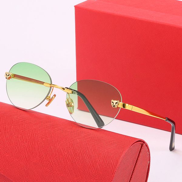 Mens Sunglasses Designer Women Cat Eye Eyewear Sun Glasses Luxury Brand Men Womans Retro Sports Athletics Green Gold Metal Frame Dark 53mm Sunglass Eyeglasses