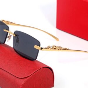 Brand designer sunglasses mens women eyeglasses Panther Leopard Sunglass Unisex Frameless Sunglasses transparent Men eyeglass Colorful Buffalo Horn Glasses