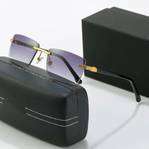 Buffs Sunglasses Vintage Designer Glasses Sunglass for Women Mens Piccadilly Irregular Frameless Diamond Square Lens Retro Buffalo Horn Sun Glasses Eyeglasses