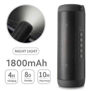 T2 Bluetooth Music Bass Speaker Waterproof Portable Outdoor LED Wireless Column Loudspeaker Support TF Card FM Radio Aux Input G220326