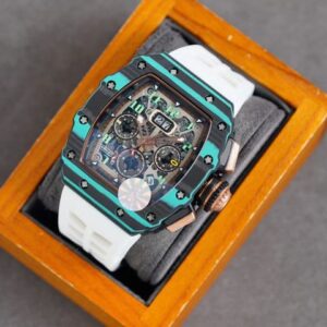 U1 new high-end classic men's watch carbon fiber case large calendar multi-function automatic mechanical movement mouth rubber strap fashion Watch 97