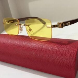 Yellow Designer Sunglasses for Men Woman Sunglass Buffalo Horn Glasses Mens Rimless Square Polarized Sunglasses Carter Buffs Shade Wood Eyeglasses Sonnenbrille