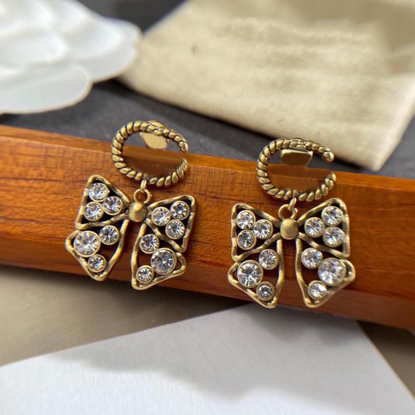 Mixed Simple 18K Gold Plated 925 Silver Letters Stud Brand Designers Luxury Geometric Famous Women Round Crystal Rhinestone Pearl Earring Wedding Jewelry