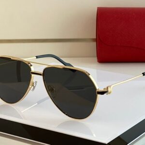 NEW Black Designer Vintage Sunglasses for Men Hot C Decoration Oval Shape Face Double Bridge PREMIERE Unisex Driving glasses 18K gold metal frame Eyewear Lunettes