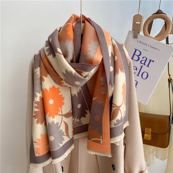 High quality Scarf women autumn and winter imitation cashmere shawl wool bib double-sided thick warm long scarf