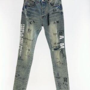 Mens Designer Jeans straight leg jeans Distressed Ripped hole Biker Slim Fit Motorcycle letter print Denim For Men s Fashion Mans Black Pants pour hommes