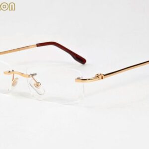 with box 2017 retro vintage designer sunglasses for men women unisex rimless buffalo horn glasses gold silver frame oculos