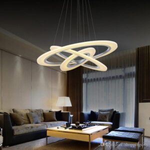 Luxury Modern Chandelier LED Circle Chandelier Lights For Living Room Cristal Lustre Chandelier Lighting Warm White 110V 220V