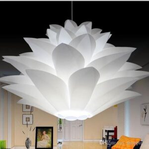 DIY Lampshade IQ PP Pendant Lamp Lotus Chandelier Suspension Ceiling Pendant For Christmas Living Bedroom With E27 Bulb Base