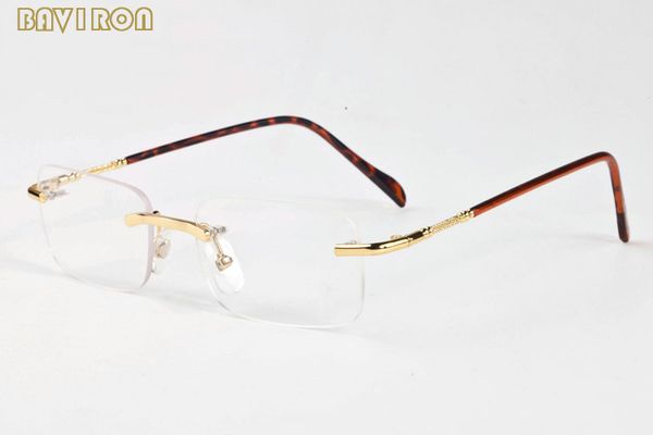 with box 2017 rimless sunglasses gold silver metal filaments clear lens glasses for men women light sunglasses lunettes de soleil
