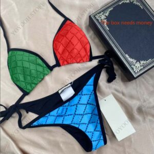 Women Three-point Swimsuit Fashion Summer Two-Piece Bikini Suits Set with Letters Sexy Beach Bathing Suits Swimwear Clothing high-quali