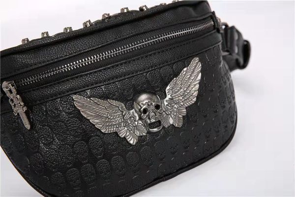 Luxury Cross Body Waist bag Messenger bag Designer shoulder bags punk elements skull metal purse HBP