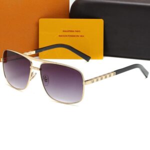 Fashion Eyewear Sunglasses Retro Alloy Polygon Square Women Luxury Men Brand Designer Big Punk Sun Glasses Shades With V Chain Lanyard Eyeglasses Lunette De Soleil