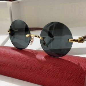 2022 Fashion Round Sunglasses For Men Women Buffalo Horn Glasses Summer Styles Luxury Brand Designer Wooden Carter Sunglass Eyeglasses Woman With Box Case Eyewear