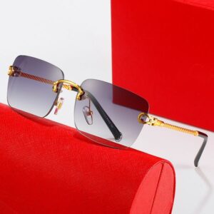 Designer Sunglasses for Men Women Brand Carti Glasses Rectangular Frameless Sunglass Silver Tiny Silk Fashion Sunglasses Frames Eyewear Accessories With boxes