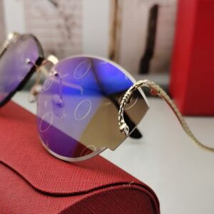 Unique Designer Sunglasses for Women Mens Serpentine Frames Gold Silver Metal Frameless Vintage Fashion Sun Glasses S-shaped Lens Uv400 Eyeglasses Oculos Feminino