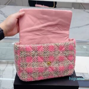 22S Fall/Winter Woolen Flap Bag Purse Quilted Gold Silver Hand Chain Totes Designer Sacoche French Luxury Womens Handbags Crossbody Shoulder Pocket Wallet