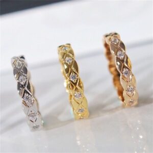 Latest Fashion Ring Narrow Diamond Grid Rings Man Woman Delicate Jewelry 12 Colors Optional Classic Accessories