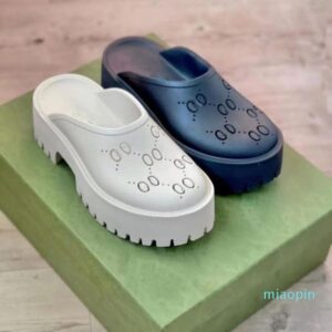 Women's platform perforated G sandal Summer Shoe Top designer womens slippers Candy colors Clear High Heel Height 2.2 Inch NO311