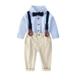 Clothing Sets Korean version of the baby autumn suit long-sleeved shirt overalls two-piece children's dress