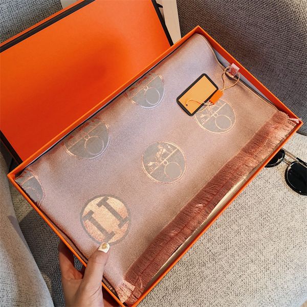 2024 Luxury Designer Silk Scarf For Women Autumn Pashmina Brand Cashmere Scarf Lady Fashion Shawl Letter Print Wrap High Quality Scarves