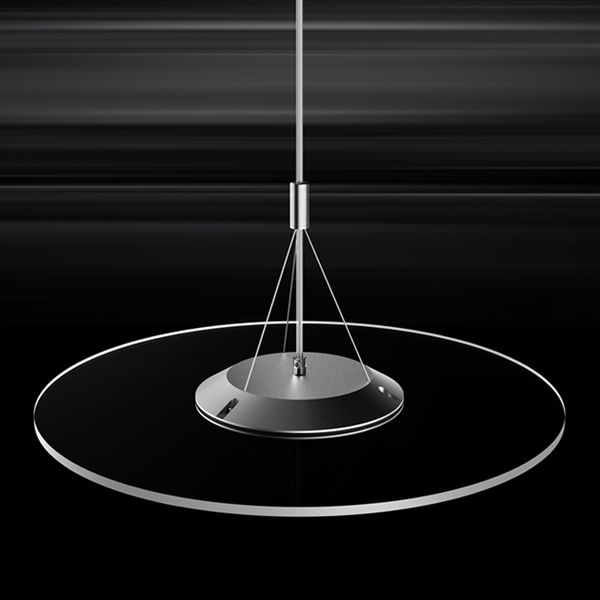 LED Pendant Lamp Frameless Ring Acrylic Nanometer Guide Plate Panel Light Stepless Dimmable Lights Hotel Lighting Living Room Transparent