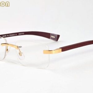 with box wood bamboo sunglasses 2020 new clear square rimless men glasses women fashion sunglasses lunettes