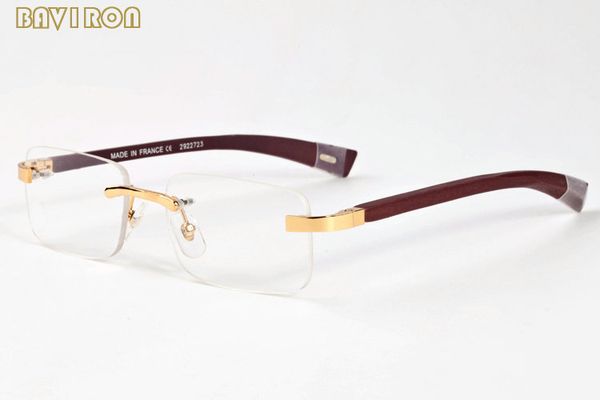with box wood bamboo sunglasses 2020 new clear square rimless men glasses women fashion sunglasses lunettes