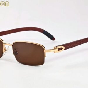 2020 mens fashion sunglasses semi rimless white wood bamboo buffalo horn men women gold silver frame man sunglasses lunettes gafas de sol