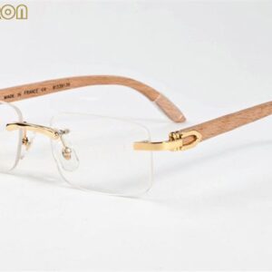 with box 2020 gold metal gun wood frame men buffalo horn glasses mens fashion rimless vintage women sunglasses lunettes de soleil